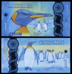 Антарктические территории(США) 2015 г. • 1 доллар • пингвины • локальный выпуск • UNC пресс • пластик