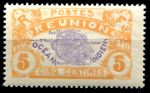 РЕЮНЬОН 1907-30гг. SC# 64 / 5c. / КАРТА ОСТРОВА / MH OG VF