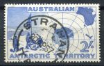 Австралийская антарктическая территория 1957 г. • Gb# 1 • 2 sh. • карта Антарктики • 1-я марка • Used F-VF