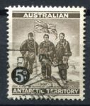 Австралийская антарктическая территория 1959 г. • Gb# 2 • 5 d. на 4 d. • надп. нов. номинала • Used F-VF