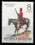 Аргентина 1966 г. • SC# 796 • 8 p. • День армии • кавалерист XIX века • MNH OG VF