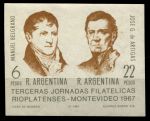 Аргентина 1967 г. • SC# 839 • Филателистическая выставка в Монтевидео • Мануэль Белграно и Хосе артигас • блок • MNH OG VF