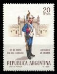 Аргентина 1968 г. • SC# 857 • 20 p. • День армии • артиллерист (начало XX века) • MNH OG VF