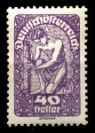 Австрия 1919-1920 г. • Sc# 212 • 40 h. • аллегория новой Республики • стандарт • MNH OG VF