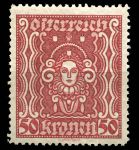 Австрия 1922-1924 гг. • Sc# 290 • 50 Kr. • Символ науки и искусства (перф. 11.5) • стандарт • MNH OG XF