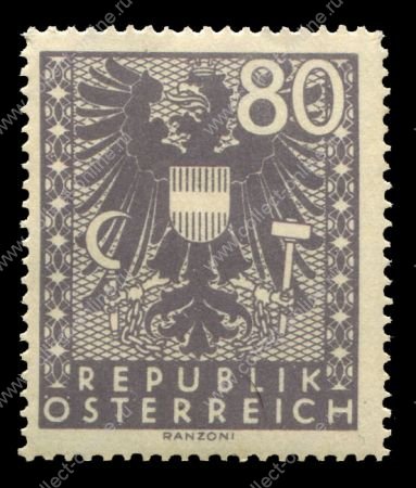 Австрия 1945 г. • SC# 450 • 80 g. • государственный герб • стандарт • MNH OG VF