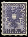 Австрия 1945 г. • SC# 452 • 2 sh. • государственный герб • стандарт • MNH OG VF