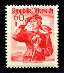 Австрия 1948-1951 гг. • Mi# 905(Sc# 532) • 60 gr. • Национальные женские костюмы • Каринтия • MNH OG XF ( кат. - €1 )