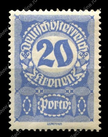 АВСТРИЯ 1920-1гг. SC# J92 / 20k. / СЛУЖЕБНЫЕ / MNH OG VF