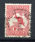 Австралия 1913-1914 гг. • Gb# 2 • 1 d. • Кенгуру на карте • стандарт • Used F-VF