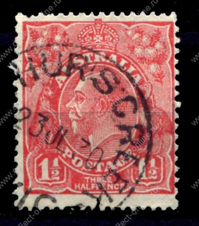 АВСТРАЛИЯ 1926г. GB# 87 / 1 1/2d. ГЕОРГ V / USED F-VF / ФАУНА