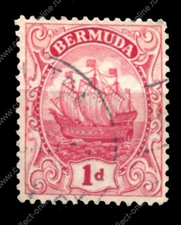 Бермуды 1922-1934 гг. • Gb# 79 • 1 d. • парусник • стандарт • Used VF