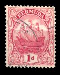 Бермуды 1922-1934 гг. • Gb# 79 • 1 d. • парусник • стандарт • Used VF