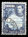 Бермуды 1938-1952 гг. • Gb# 113 • 2½ d • Георг VI основной выпуск • виноградный залив • Used F-VF