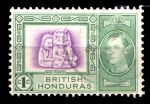 Британский Гондурас 1938-1947 гг. • Gb# 150 • 1 c. • Георг VI • осн. выпуск • тотем майя • Used F-VF ( кат. - £1.50 )
