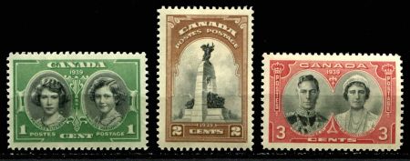 Канада 1939 г. • Sc# 246-8 • 1 - 3 c. • Королевский визит в Канаду • полн. серия • MH OG VF