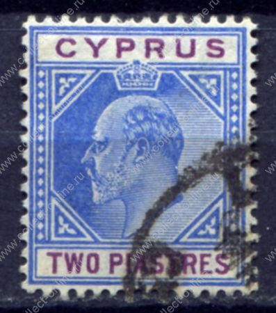 Кипр 1904-1910 гг. • Gb# 65(Sc# 53) • 2 pi. • Эдуард VII • стандарт • Used F-VF ( кат. - £1.75 )