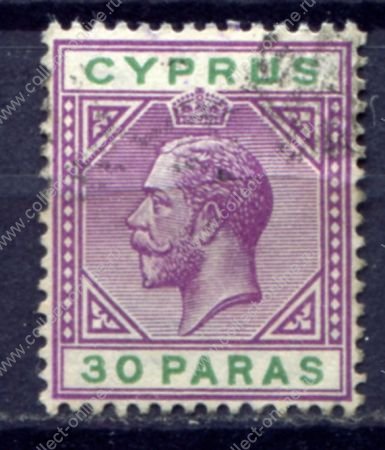 Кипр 1912-1915 гг. • Gb# 76 • 30 pa. • Георг V • стандарт • Used F-VF ( кат.- £2.25 )