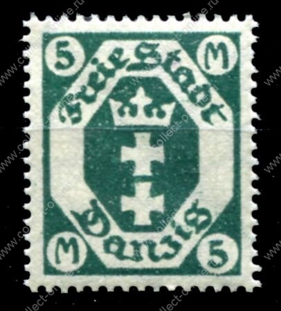 Данциг 1922-1923 гг. • Mi# 124Y • 5 M. • в.з. - цепь (3Y) • герб города • стандарт • MNH OG XF ( кат.- € 1.20 ) 