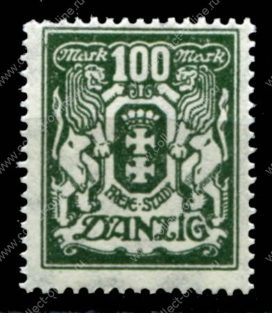 Данциг 1923 г. • Mi# 141 • 100 M. • в.з. - цепь (3X) • герб города • стандарт • MNH OG XF ( кат.- € 1.20 )