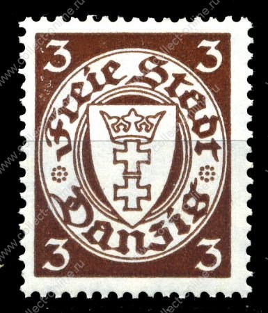 Данциг 1938-1939 гг. • Mi# 289 • 3 pf. • в.з. - 5 (свастика) • герб города • стандарт • MNH OG XF ( кат.- € 4 )