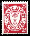 Данциг 1938-1939 гг. • Mi# 294 • 25 pf. • в.з. - 5 (свастика) • герб города • стандарт • MNH OG XF ( кат.- € 7 )