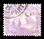 Египет 1870-1902 гг. • SC# 30 • 10 pa. • Сфинкс и пирамиды • стандарт • Used F-VF ( кат.- $ 5 )