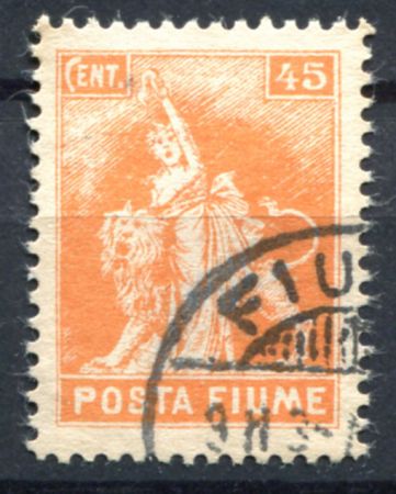 ФИЮМЕ 1919г. SC# 50 / 45c. / ДЕВУШКА И ЛЕВ / USED F-VF