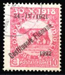 Фиуме 1922 г. • Mi# 144 • 10 c. • надпечатка "Costituente Fiumana 1922" на м. 1919 г. • Used F-VF ( кат. - €1 )