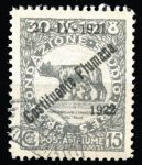 Фиуме 1922 г. • Mi# 145 • 15 c. • надпечатка "Costituente Fiumana 1922" на м. 1919 г. • Used F-VF ( кат. - €3 )