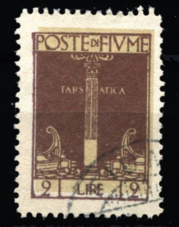 ФИЮМЕ 1923г. SC# 181 / 2 l. / КОЛОННА / USED F-VF / АРХИТЕКТУРА
