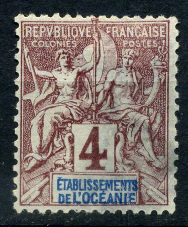 ФР. ПОЛИНЕЗИЯ 1892-1907гг. SC# 3 / 4c. / СТАНДАРТ / USED F-VF