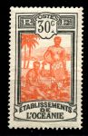 ФР. ПОЛИНЕЗИЯ 1913-30гг. SC# 37 / 30c. / РАБОЧИЕ-КАНАКА / MH OG VF