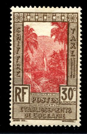 ФР. ПОЛИНЕЗИЯ 1929г. SC# J12 / 30c. / ВОДОПАД / MH OG VF