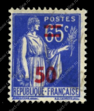 ФРАНЦИЯ 1940-1гг. SC# 402 / 65с. на 55c. БОГИНЯ МИРА ЭЙРЕНА  / USED F-VF