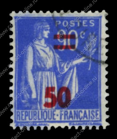 ФРАНЦИЯ 1940-1гг. SC# 406 / 50с. на 90c. БОГИНЯ МИРА ЭЙРЕНА  / USED F-VF