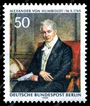 Западный Берлин 1969 г. • Mi# 346 • 50 pf. • Александр фон Гумбольдт (200 лет со дня рождения) • MNH OG XF ( кат.- € 1,2 )