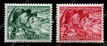Германия 3-й рейх 1938г. Mi# 684-5 (SC# 132-3 ) • Аннексия Судетской области • благотворительный выпуск • MNH OG VF