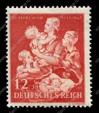 ГЕРМАНИЯ 1943г. MI# 859 (SC# B246) / 10 ДЕТ ДВИЖЕНИЮ "ЗИМНЯЯ ПОМОЩЬ" / MNH OG VF