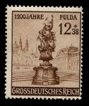 Германия 3-й рейх 1944 г. • Mi# 886(SC# B270) • 12 + 38 pf. • 1200-летие города Фульда  • благотворительный выпуск • MNH OG VF