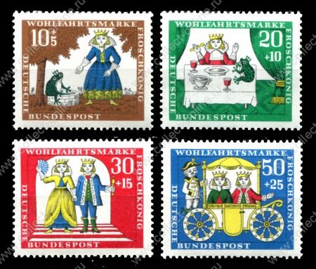 ФРГ 1966г. SC# B418-21(MI# 523-6) / Сказки братьев Гримм / MNH OG VF / Искусство