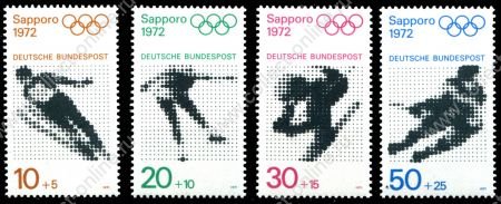 ФРГ 1971г. SC# B472-5(MI# 680-3) / Олимпиада Саппоро / MNH OG VF / Спорт