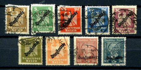 Германия 1924 г. • Mi# DM 105-13 • 3 - 80 pf. • надпечатка • служебный выпуск • Used VF ( кат.- €65 )