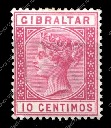Гибралтар 1889-1895 г. • Gb# 23 • 10 c. • королева Виктория • стандарт • MH OG VF ( кат. - £5 )