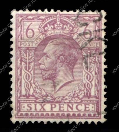 Великобритания 1924-1926 гг. • Gb# 426 • Георг V • 6 d. • стандарт • Used F-VF ( кат.- £2.50 )