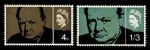 Великобритания 1965 г. • Gb# 661-2 • 4 d. и 1s.3d. • Уинстон Черчилль (памятный выпуск) • полн. серия • MNH OG VF