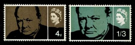 Великобритания 1965 г. • Gb# 661-2p • 4 d. и 1s.3d. • Уинстон Черчилль (памятный выпуск) • фосфор • полн. серия • MNH OG VF