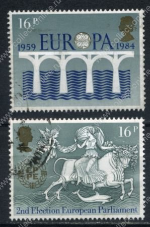 Великобритания 1984 г. • Sc# 1053-4 • 16 d.(2) • выпуск "Европа" • Used VF
