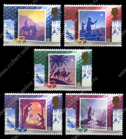 Великобритания 1988 г. • Gb# 1414-8 • 14 - 35 p. • Рождество • полн. серия • MNH OG VF ( кат. - £3.75 )