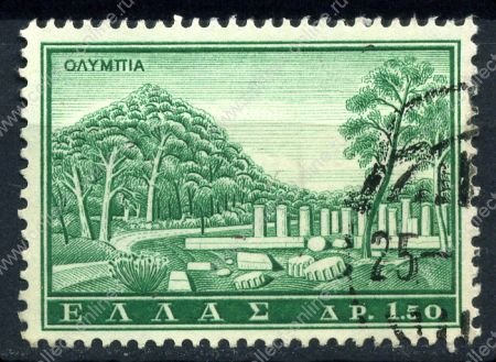 Греция 1961г. SC# 697 / 1.50d. Олимп / Used F-VF / архитектура